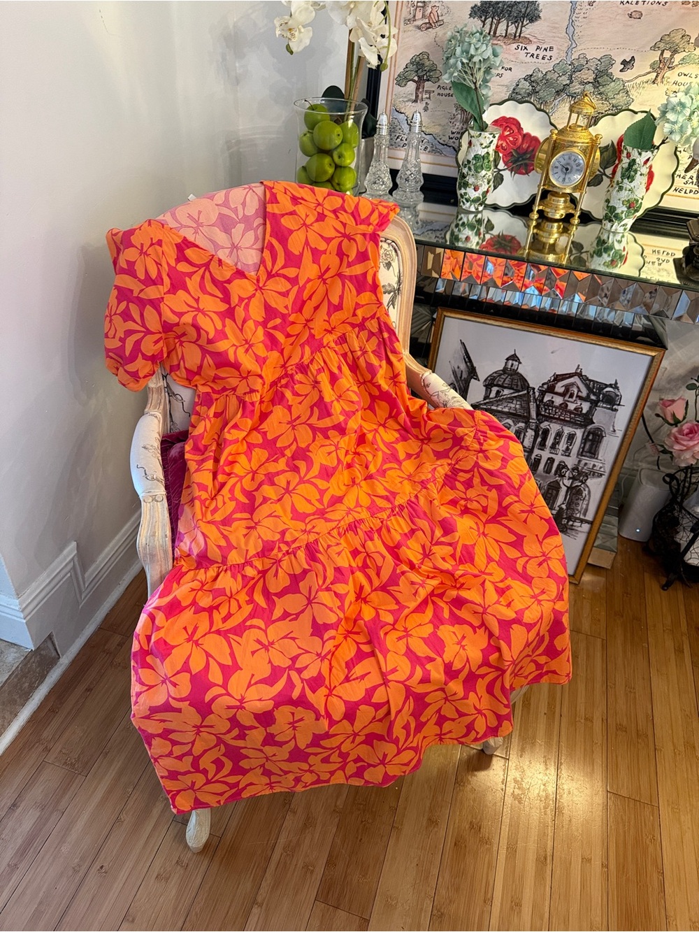 J. Crew Pink and Orange Floral Shift Dress - Picture 2 of 8